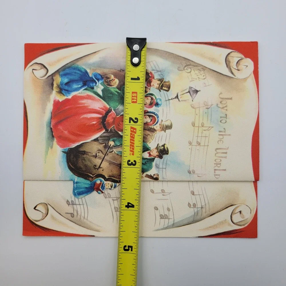 Vintage Christmas Card Joy‎ To The World Carols Made In USA